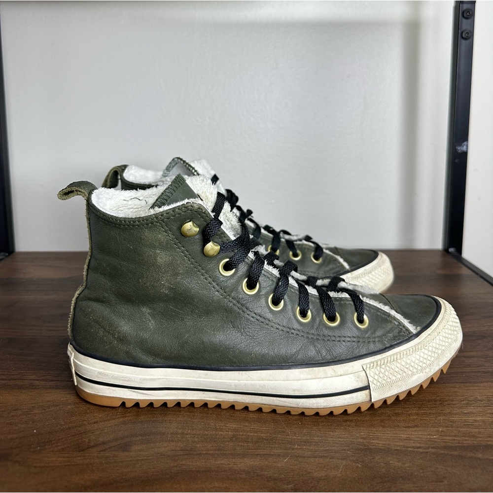 Converse All Star Green Leather City Hiker Hi Top Sneakers Sz 9 Womens
